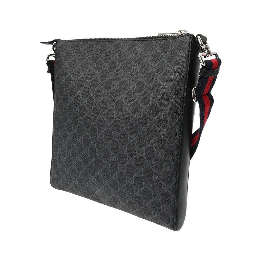 Gucci Messenger Bag Black Supreme Leather GG Shoulder